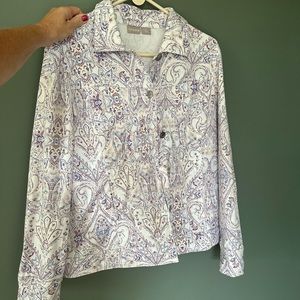 Size 2 (XL) Chico's Women's Lavender Paisley Lightweight Jacket